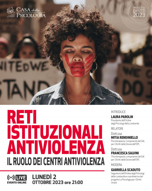 immagine articolo EVENTO ANNULLATO E RINVIATO AL 15/11/2023 - 
Reti istituzionali antiviolenza: il ruolo dei centri antiviolenza 