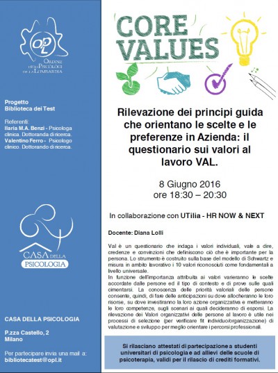 immagine articolo Rilevazione dei principi guida che orientano le scelte e le preferenze in Azienda: il questionario sui valori al lavoro VAL.