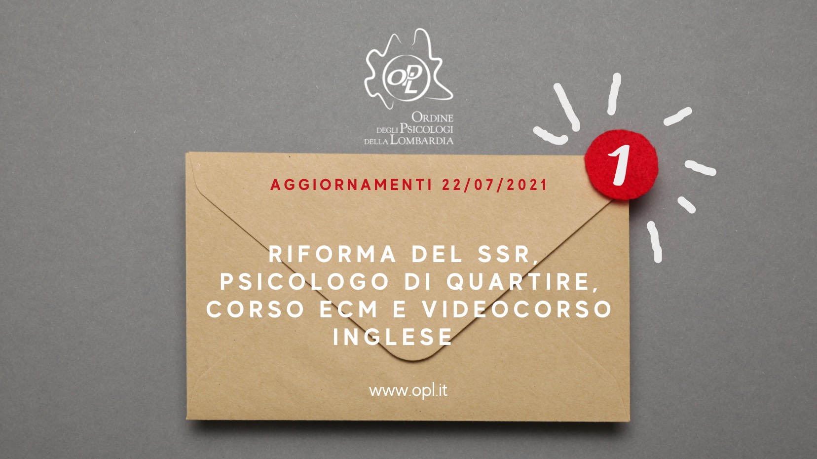 Aggiornamenti del 22/07/2021 - Riforma del SSR, psicologo di quartiere, corso ECM e corso d'inglese