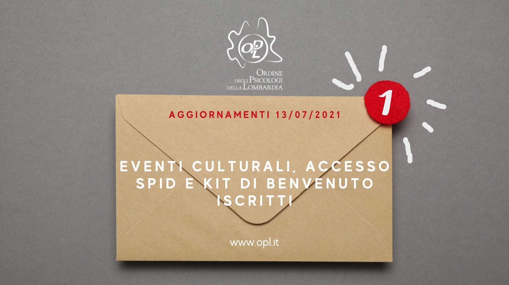 Aggiornamenti del 13/07/2021 - Eventi culturali, accesso SPID e kit di benvenuto iscritti