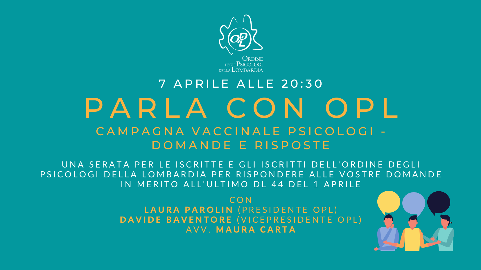 Aggiornamenti del 06/04/2021 - PARLA CON OPL - Campagna vaccinale psicologi - Domande e Risposte