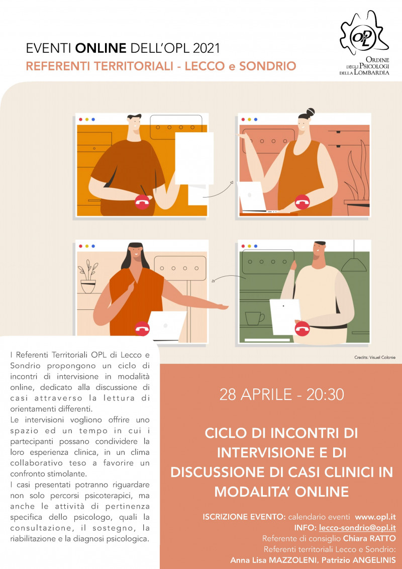 immagine articolo LECCO-SONDRIO - Ciclo di incontri di intervisione e di discussione di casi clinici in modalità online