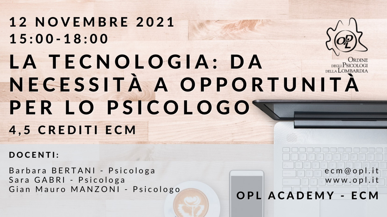 logoLa tecnologia: da necessità a opportunità per lo psicologo formazione