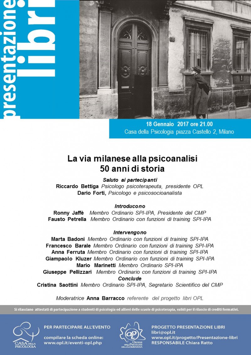 immagine articolo Presentazione libro: La via milanese alla psicoanalisi. 50 anni di storia