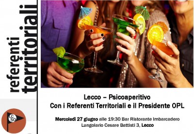 immagine articolo LECCO – Psicoaperitivo con i Referenti Territoriali e il Presidente OPL