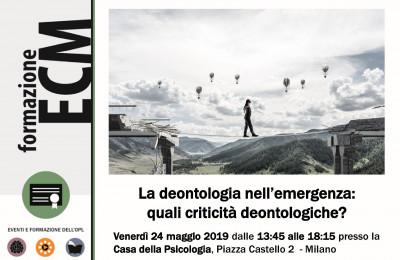 immagine articolo Evento ECM-OPL: La deontologia nell’emergenza: quali criticità deontologiche?