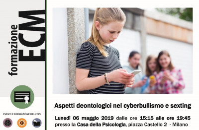 immagine articolo Evento ECM-OPL: Aspetti deontologici nel cyberbullismo e sexting