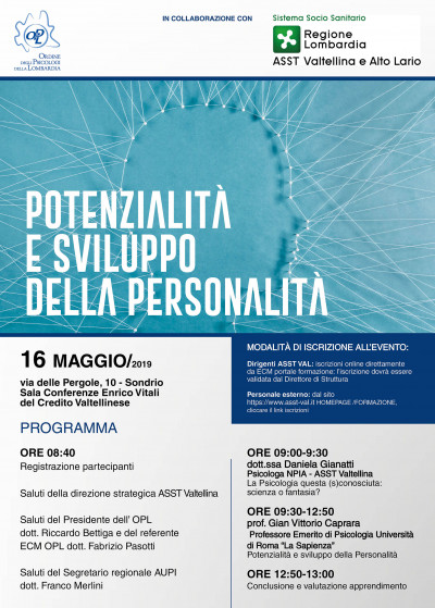 immagine articolo SONDRIO - Potenzialità e sviluppo della personalità