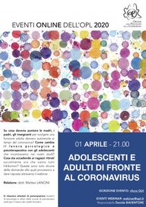 immagine articolo Webinar - Adolescenti e adulti di fronte al coronavirus