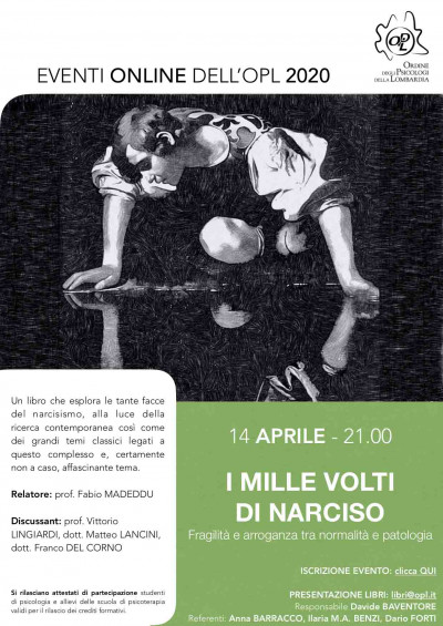 immagine articolo Presentazione libri - I mille volti di Narciso - Fragilità e arroganza tra normalità e patologia