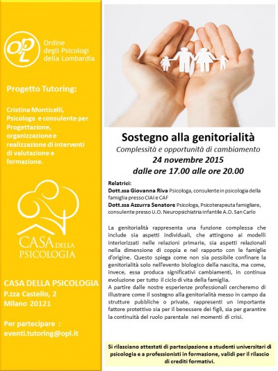 immagine articolo Evento Tutoring - Sostegno alla genitorialità, complessità e opportunità di cambiamento