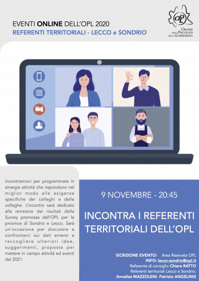 immagine articolo LECCO e SONDRIO - Incontro con i referenti territoriali dell’OPL per condividere il sondaggio 2020 e raccogliere ulteriori proposte e bisogni per il 2021