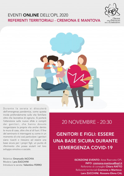 immagine articolo CREMONA - Genitori e figli: essere una base sicura durante l’emergenza Covid-19