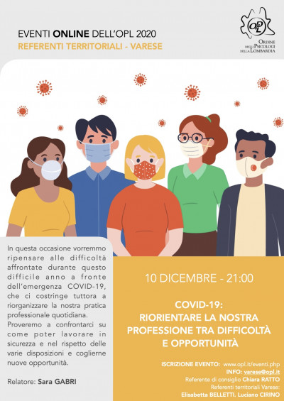immagine articolo VARESE - Covid-19: riorientare la nostra professione tra difficoltà e opportunità 