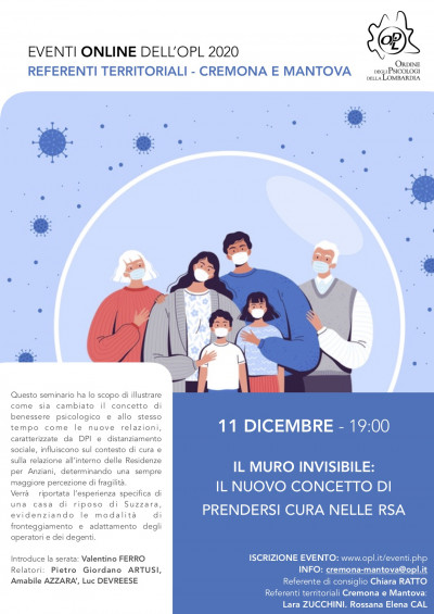 immagine articolo MANTOVA - IL MURO INVISIBILE: il nuovo concetto del prendersi cura nelle RSA