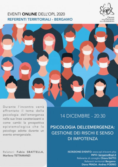 immagine articolo BERGAMO - Psicologia dell’emergenza: gestione dei rischi e senso di impotenza