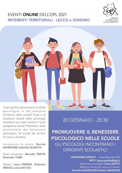 immagine articolo SONDRIO-LECCO - Promuovere il benessere psicologico nelle scuole: gli psicologi incontrano i dirigenti scolastici