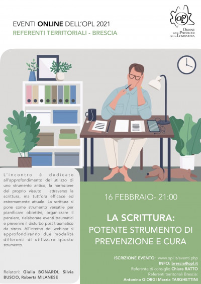 immagine articolo BRESCIA - LA SCRITTURA: potente strumento di prevenzione e cura