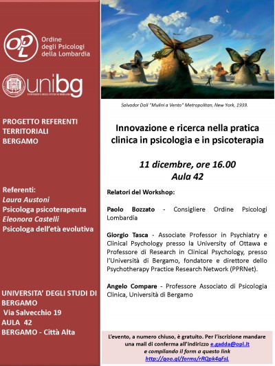 immagine articolo BERGAMO - Innovazione e ricerca nella pratica clinica in psicologia e in psicoterapia