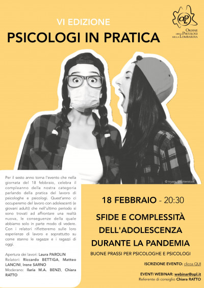 immagine articolo Psicologi in pratica 2021 - sfide e complessità dell'adolescenza durante la pandemia - buone prassi per psicologhe e psicologi