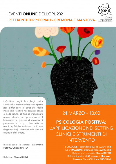 immagine articolo CREMONA - Psicologia positiva: l’applicazione nei setting clinici e strumenti d’intervento