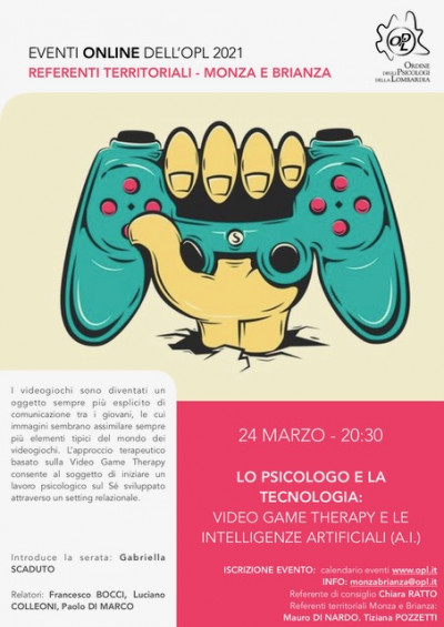 immagine articolo MONZA – Lo psicologo e la tecnologia: Video Game Therapy e le intelligenze artificiali (A.I.)
