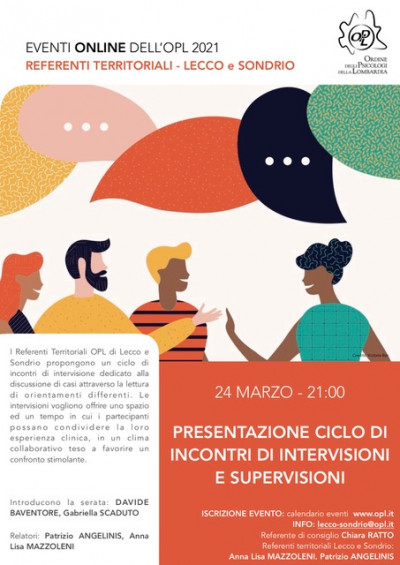 immagine articolo LECCO - SONDRIO – Presentazione Ciclo di incontri di Intervisioni e Supervisioni 
