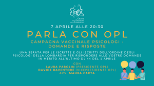 immagine articolo PARLA CON OPL - Campagna vaccinale psicologi - Domande e Risposte