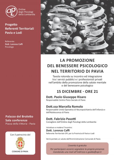 immagine articolo PAVIA - La promozione del benessere psicologico nel territorio di Pavia