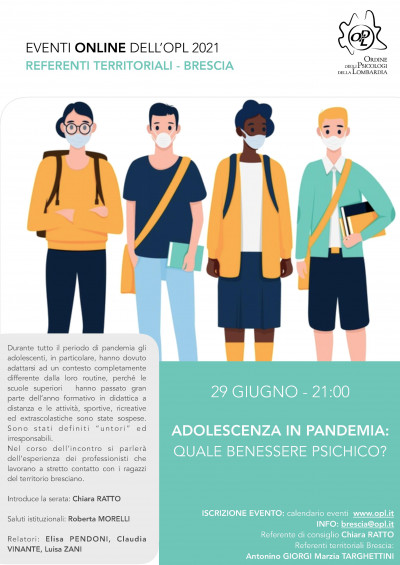 immagine articolo BRESCIA – Adolescenza in pandemia: quale benessere psichico?