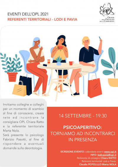 immagine articolo PAVIA – Psicoaperitivo: Torniamo ad incontrarci in presenza