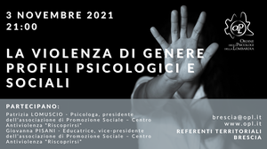 immagine articolo BRESCIA – LA VIOLENZA DI GENERE. Profili psicologici e sociali