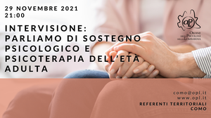 immagine articolo COMO - Intervisione: Parliamo di sostegno psicologico e psicoterapia dell’età adulta