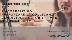 immagine articolo MANTOVA - Psicoaperitivo: Rafforzare la colleganza e condividere gli obiettivi di OPL per il 2022
