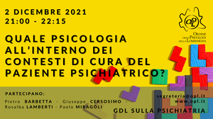 immagine articolo Quale psicologia all’interno dei contesti di cura del paziente psichiatrico?