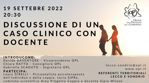 immagine articolo LECCO - SONDRIO - Quarto appuntamento: discussione di un caso clinico con Docente, in modalità online