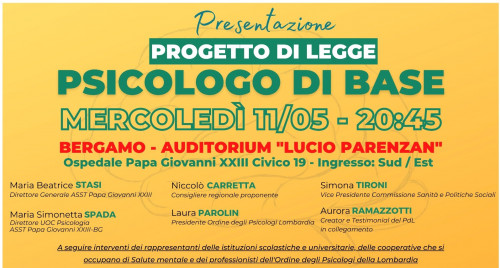 immagine articolo SAVE THE DATE - Progetto di Legge Psicologo di Base