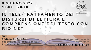 immagine articolo IL TELE-TRATTAMENTO DEI DISTURBI DI LETTURA E COMPRENSIONE DEL TESTO CON RIDInet