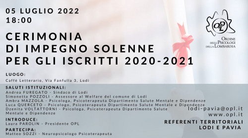 immagine articolo LODI - Cerimonia impegno solenne nuovi iscritti anni 2020-2021-2022