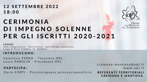 immagine articolo MANTOVA - Cerimonia impegno solenne nuovi iscritti anni 2020 - 2021