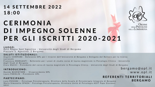 immagine articolo BERGAMO - Cerimonia di impegno solenne nuovi iscritti anni 2020-2021