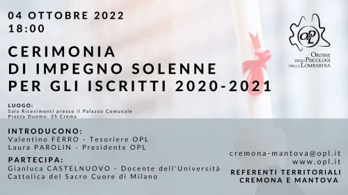 immagine articolo CREMONA - Cerimonia impegno solenne nuovi iscritti anni 2020-2021