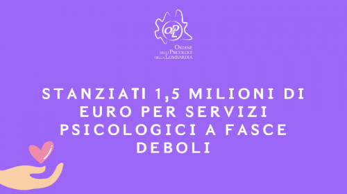 immagine articolo REGIONE LOMBARDIA STANZIA 1,5 MILIONI DI EURO PER SERVIZI PSICOLOGICI A FASCE DEBOLI