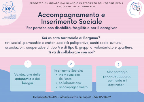 immagine articolo Accompagnamento e Inserimento Sociale per Persone adulte con Disabilità e Fragilità e per il Caregiver