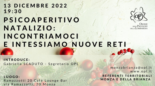 immagine articolo Monza Brianza – Psicoaperitivo natalizio: incontriamoci e intessiamo nuove reti