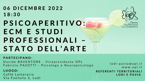 immagine articolo LODI: Psicoaperitivo: ECM e Studi professionali – stato dell’arte