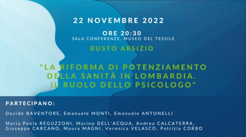 immagine articolo SAVE THE DATE - La riforma di potenziamento della sanità in Lombardia. Il ruolo dello Psicologo