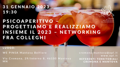 immagine articolo Mantova – Psicoaperitivo – Progettiamo e realizziamo insieme il 2023 – Networking fra colleghi