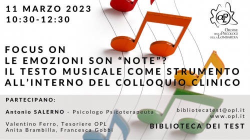 immagine articolo Le emozioni son “note”? Il testo musicale come strumento all’interno del colloquio clinico