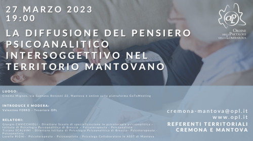 immagine articolo MANTOVA – La diffusione del pensiero psicoanalitico intersoggettivo nel territorio mantovano